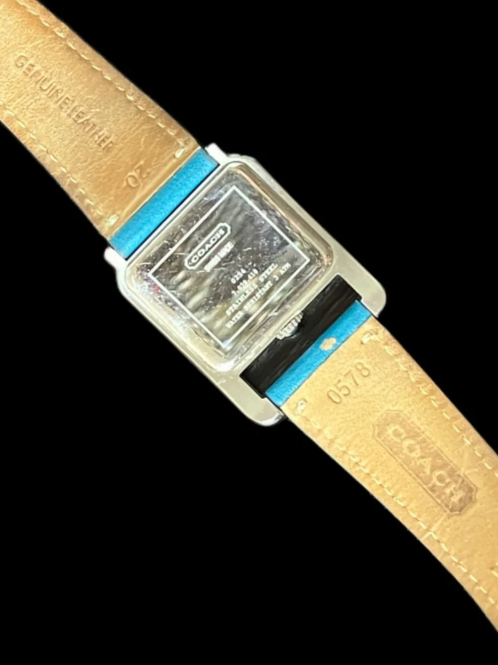 Coach Vintage Model 0254 Swiss Movement Turquoise Original Band 2002